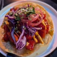 Tuna tostada $12.00: delicious sweet and spicy perfectly cooked watermelon at Bad Hombres in Darlinghurst