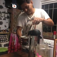 Preparing the mate  at Soja y Pimenton - Vegan Argentinian BBQ in Lanzarote