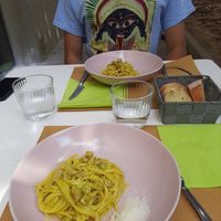 Carbonara vegan at Nirvana in Florence