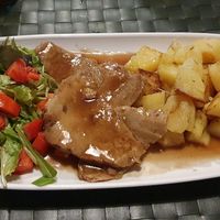 Seitan with red wine at Nirvana in Florence