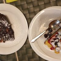 Chocolate and pear cake - they warm it up and is really tasty, can be a bit dry though. Tofu cake - this was delicious and is like a thick custard on top of a chocolate base. at Nirvana in Florence