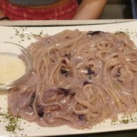Blueberry pasta - was sceptical at first but the blueberries only add a subtle sweetness and the dish is really nice overall at Nirvana in Florence