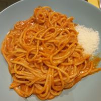 Spaghetti Amatriciano €9.00 at Nirvana in Florence