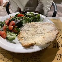 Seitan crumb (thin and had a cheesy layer/taste)   at Nirvana in Florence