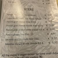 Menu   at Nirvana in Florence