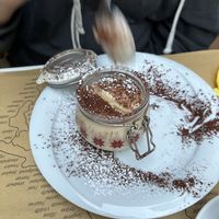 Tiramisu - nice but couldn’t taste any coffeee  at Nirvana in Florence