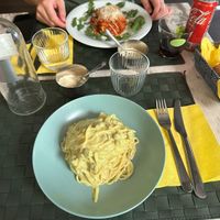 Vegan Carbonara and Lasagna  at Nirvana in Florence