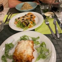 Lasagne, seitan base pizza, truffle carbonara   at Nirvana in Florence