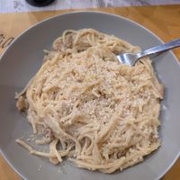 The carbonara is fantastic! at Nirvana in Florence