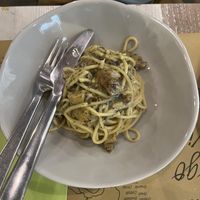 vegane Carbonara mit Trüffel   at Nirvana in Florence