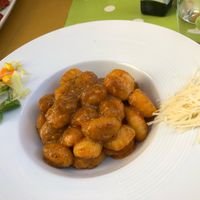 The vegan Parmesan cheese was incredible at Nirvana in Florence