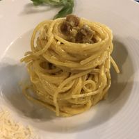Vegan carbonara at Nirvana in Florence