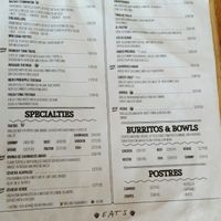 Their menu. at Wacamole in Punta Cana