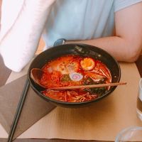 Spicy ramen (no vegan) at Kawamura in Barcelona