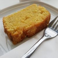 Vegan lemon drizzle cake at Blooming Skull Coffee in Bebington