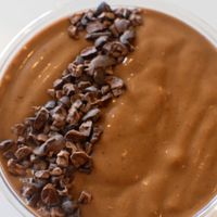 chocolate almond butter smoothie, swapped almond for peanut butter at Local Juicery in Flagstaff