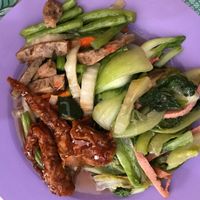 economy rice plate  at Nature Vegetarian in Sandakan