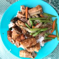 economy rice plate 2 at Nature Vegetarian in Sandakan