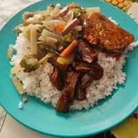 Buffet Option Rice with 3 toppings at Nature Vegetarian in Sandakan