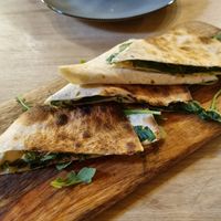 Quesadillas spinach & pesto (they were good) at The Kasbar in 