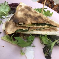 quesadilla w spinach & pesto  at The Kasbar in 