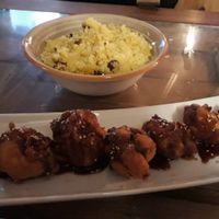 Buffalo cauliflower wings and cous-cous with sweet onion at The Kasbar in 