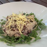 Mushroom risotto (pic doesn’t do it justice)  at Natureza in Prague