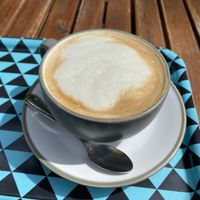 Coffee with soymilk  at Natureza in Prague