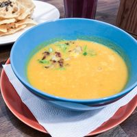 Pumpkin soup at Natureza in Prague