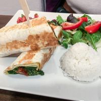 Spinach quesadilla at Natureza in Prague