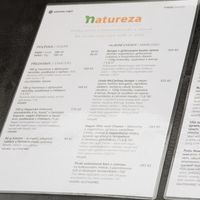 Menu at Natureza in Prague