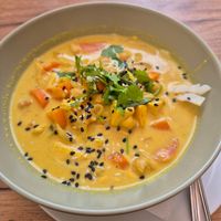 Peanut soup at Natureza in Prague