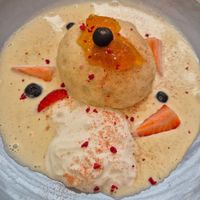 Dessert dumpling at Natureza in Prague