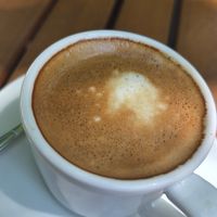 Café macchiato at Natureza in Prague