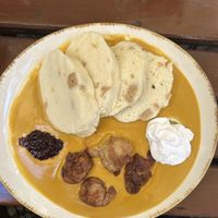 Dumplings with seitan   at Natureza in Prague