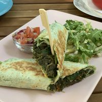 Spinach tortilla at Natureza in Prague