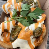 Loaded onion rings - these were amazing!!!!  at Bonorong Wildlife Sanctuary Kiosk and Shop in Brighton