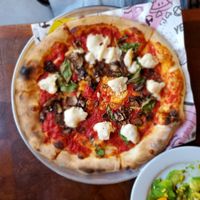 Vegan Margherita with mushrooms. at Pitfire Pizza - Mar Vista in Los Angeles