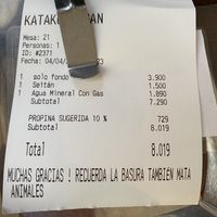 Meal Price Doubled by Duplicity  at Katako Veg in Santiago