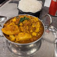 Aloo Gobi (vegan) at Saravana Bhavan in Melbourne