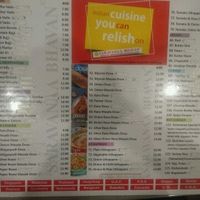 menu at Saravana Bhavan in Melbourne