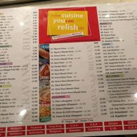 menu at Saravana Bhavan in Melbourne