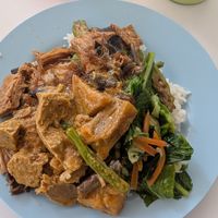 Loaded up with vegan goodies at Unicorn Vegetarian Restaurant 麒麟素食餐厅 in Lahad Datu
