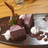 Berry Vegan Cheesecake at Reflections Restaurant in Lake Tekapo