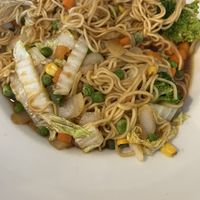 Vegan tree noodles, the “chicken” was eaten before I could snap the photo  at Vegan Tree in Matawan