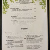 Menu at Vegan Tree in Matawan