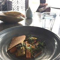 Artichoke, carrots, pesto, cracker, sauce was to die for at The Sugar Club in Auckland