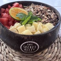 Green smoothie bowl  at Cafe Secret Alley in Kandy