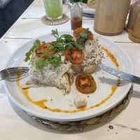 Mushroom toast with fruit juice   at Cafe Secret Alley in Kandy