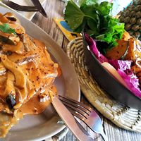 Veganized toast with mushrooms at Cafe Secret Alley in Kandy